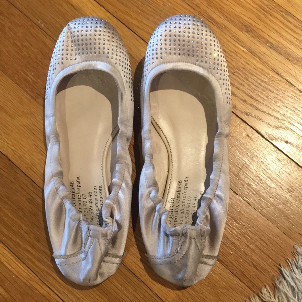 Pedro Garcia Pale Pink crystal Ballet Flats sz 36